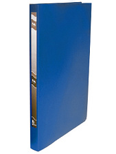 Папка на 2 кольца 40 мм пластиковая, цвет синий, размер 320х270мм, 