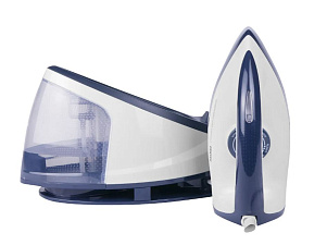 Парогенератор CENTEK CT-2302 мощность 2400ВТ, керамическая подошва, подача пара 120г/мин, вертикальное отпаривание, сухая глажка, самоочистка, анти-капля, дисплей, цвет белый/синий