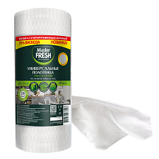 Салфетка универсальная "Master FRESH " 60шт в рулоне, размер 25x30 см, материал спанлейс, 70% вискозы. Отлично впитывают влагу, жир, масла.
