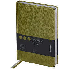 Ежедневник А5 недатированный 2026 BG "Starlight" 160 листов в линию, искусственная кожа, размер 150*215 мм, ляссе, скругленные уголки, цвет салатовый