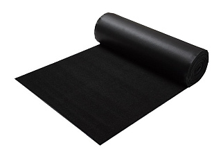 Коврик дорожка VORTEX ширина 120см влаговпитывающий ворсовый ребристый без бордюра, материал - ПВХ/резина, цвет черный/Рулон 15м/Цена за метр
