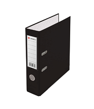 Папка - регистратор металлический кант, корешок 75мм, покрытие PVC цвет черный, карман со сменной этикеткой