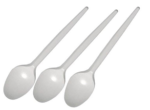 Ложка одноразовая чайная, пластиковая 100шт/уп, полная длинна 12,5см ножка 8,5см