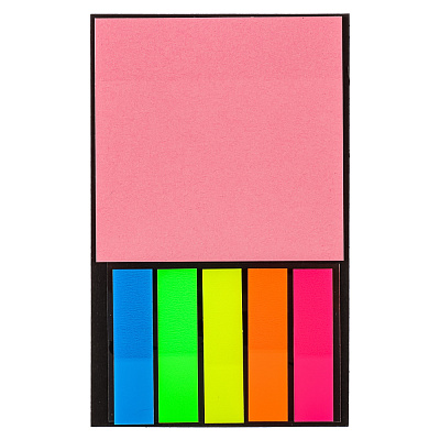 Флажки-закладки+стикеры самоклеющиеся ClipStudio, 13 х 8мм, 20л х 5 неоновых цветов