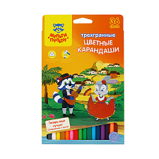 Карандаши цветные 36 цветов Мульти-Пульти "Енот в Испании",деревянные, трехгранные, ударопрочные, картонная упаковка с европодвесом