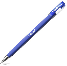 Ручка гелевая ErichKrause G-Cube, синий стержень, 0,5 мм, корпус синий Soft-touch, металлизированный наконечник
