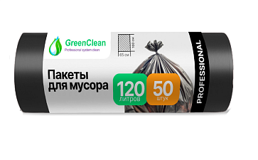 Мешки для мусора "MirPack GreenClean "PROFESSIONAL" ПВД 360л 10шт в рулоне, плотность 40 мкм, размер 110х140 см, черные