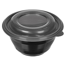 Контейнер одноразовый с крышкой 500мл круглый низкий 600 шт/уп размер 145х90мм  высота 60 мм. Можно разогревать в СВЧ-печи.