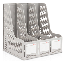 Верт. накопитель 3 отдела Deli E9845 пластик, размеры 255х250х275мм, цвет ассорти