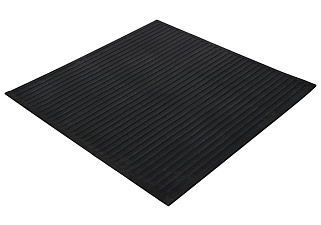 Коврик  резиновый 75х75 см черный, толщина 0,6 см, диэлектрический, рифленый, противоскользящий.