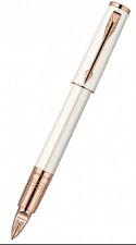 Ручка PARKER INGENUITY S F-501 Pearl PGT F, 5-й пишущий узел, черный стержень, корпус: нержавеющая сталь/латунь/лак, подарочная упаковка
