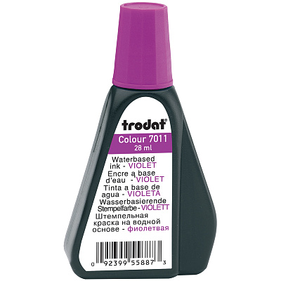 Штемпельная краска TRODAT 28мл фиолетовая на водной основе