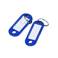 Брелок для ключей с информационным окном, 52х22 мм цвет синий, упаковка 10 штук.