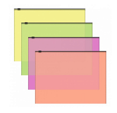 Папка "ErichKrause" прозрачно-неоновая, пластиковая 140 мкр, на молнии ZIP А4, карман, ассорти