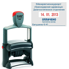 Датер TRODAT 5480 банковский (месяц цифрами, разделитель - точки) со свободным полем, металлический каркас, 68х47 мм, высота шрифта 4 мм, (сменная подушка 6/58, 2-цветная - 6/58/2)