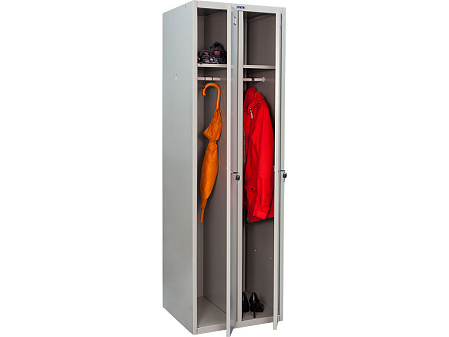 Шкаф для одежды LS 21-60 1860х600х500 мм (ВхШхГ) Два отделения с замками, полки для головных уборов и перекладины с крючками. Поставляется в разобранном виде.