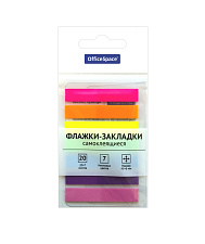 Флажки-закладки пластиковые "OfficeSpace ",размер 45х8мм, 20л х 7 неоновых цветов, 140 листов