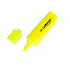 Маркер текстовыделитель Deli Accent ES621yell Delight, скошенный наконечник, толщина линии от 1 до 5 мм, цвет желтый