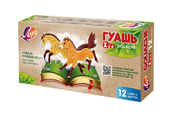 Гуашь 12 цветов Луч "ZOO" 15 мл, блок-тара