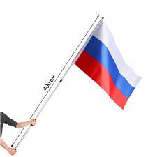 Флагшток - древко, крепление на 1 флаг, выдвижной телескопический 4 м
