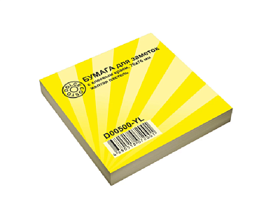 Блок самоклеящийся бумажный, размер 76х76 мм, 100 листов, пастель жёлтая,  DOLCE COSTO