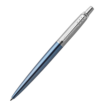 Ручка PARKER Jotter Core K-63 Waterloo Blue CT M, Цвет стержня синий, корпус нержавеющая сталь, покрытая лаком голубого цвета, зеркальный хром. Цвет: лаковый голубой и нержавеющая сталь/хром