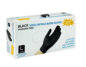 Перчатки нитриловые 50 пар/ 100 шт L (9) / Wally Plastic  неопудренные, черные. предназначаны для работы в хозяйственной отрасли  Вес пары - 13 г.