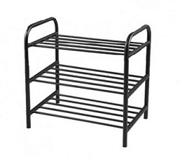 Полка под обувь 3-х ярусная, металлокаркас цвет черный. Размер (ШхВхГ): 450х600х270мм