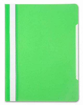 Скоросшиватель пластиковый, прозрачный верхний лист, цвет салатовый
