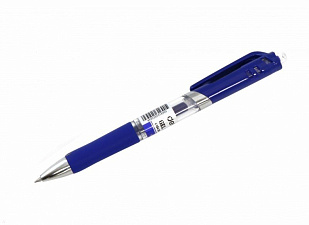 Ручка гелевая Deli EQ10430 Mate авт, синий стержень, 0,5 мм, резиновая манжета, полупрозрачный корпус, синие чернила
