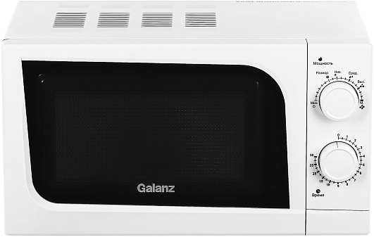 Микроволновая печь Galanz MOS-2004MW, 20л, мощность 700Вт, механическое управление, цвет белый