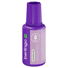 Корректирующая жидкость (штрих) "Berlingo" объем 20 мл, на основе растворителя , кисть-губка