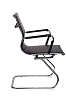 Кресло CH-883-LOW-V низкая спинка. Обивка - черная экокожа. Хромированные полозья. Нагрузка до 100 кг.