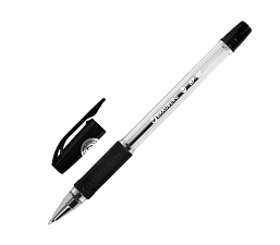 Ручка гелевая BRAUBERG "BP-GT" черный стержень, 0,7 мм, прозрачный корпус, резиновая манжетка