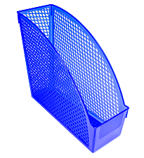 Вертикальный накопитель Офис класс, пластик/сетка, ширина 100 мм, цвет синий