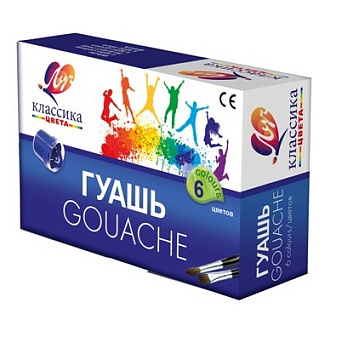 Гуашь 6 цветов ЛУЧ "Классика" 20 мл