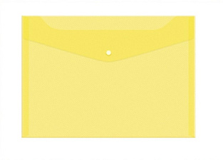 Папка с кнопкой  пластиковая,А4, плотность150 мкр,размер 235х325 мм, цвет желтый прозрачный