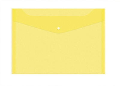 Папка с кнопкой  пластиковая,А4, плотность150 мкр,размер 235х325 мм, цвет желтый прозрачный
