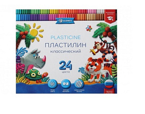 Пластилин 24 цвета  "Globus" Классика  480 грамм