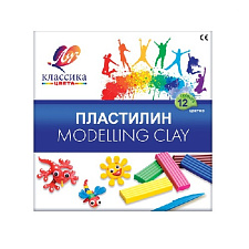 Пластилин 12 цветов "ЛУЧ" Классика" 240 грамм