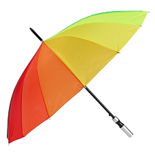 Зонт полуавтомат трость, "Радужное настроение", радиус 48 см, количество спиц 16, длинна 78 см, цвет радуга