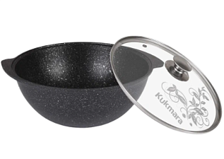 Сковорода Казан KUKMARA к47а 4,5 л с крышкой, черный 								