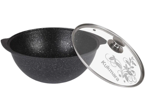 Сковорода Казан KUKMARA к47а 4,5 л с крышкой, черный 								