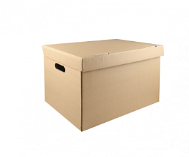 Гофро короб с откидной крышкой, размер 360х260х250 мм, цвет коричневый гофрокартон