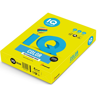 Бумага IQ COLOR формат А-4, плотность 80 г/м2, 500 листов, цвет желтый неон NEOGB