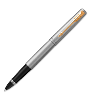 Роллер PARKER Jotter Core T-691 Stainless Steel GT M, корпус нержавеющая сталь/пластик, стержень черный, в подарочной упаковке