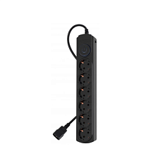 Сетевой фильтр  Ippon BK-6-UPS-1.8-10-B,  6 розеток, мощность 2200Вт, входная вилка: IEC 320. 1.8м, номинальный ток 10А, с заземлением, защита от перегрузок, цвет чёрный