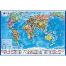 Коврик для письма GLOBEN 59х40 мм "Политическая карта мира" капсульная ламинация