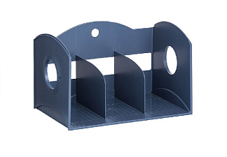 Вертикальный накопитель "Sysmax" монолит, 3 отдела, для бумаги А4, высококачественный пластик, размеры 325х210х210мм, цвет синий