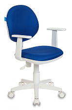 Кресло детское СН-W356AXSN/15-10, обивка - темно-синяя ткань. Пластиковые подлокотники. Пластиковая крестовина. Механизм Пиастра.  Нагрузка: до 100 кг.